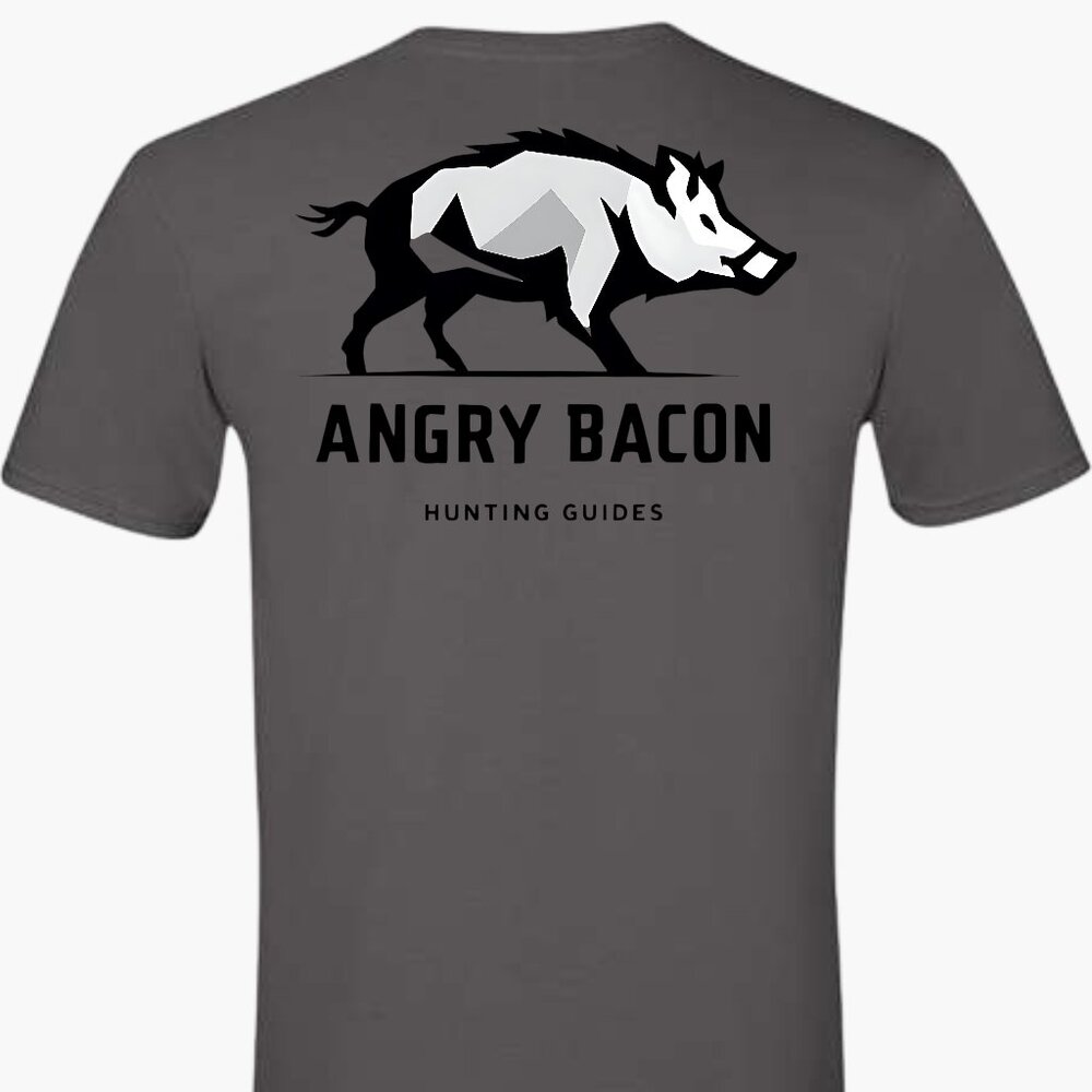 Angry Bacon Hunting Guides Hog Hunting Short Sleeve T-Shirt